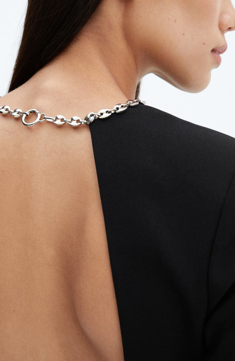 MANGO Open Back Long Sleeve Minidress, Alternate, color,