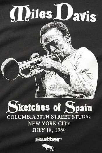 【BUTTER GOODS】x Miles Davis Sketches Of Spain Tee Tシャツ Butter Goods Miles Davis Sketches of Spain Cotton Graphic T