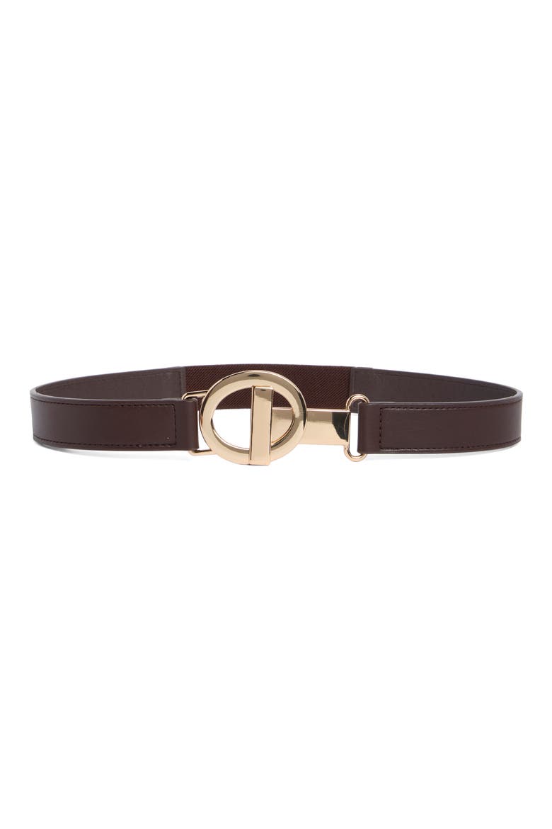 Toggle Closure Stretch Belt, Main, color, CHOCOLATE