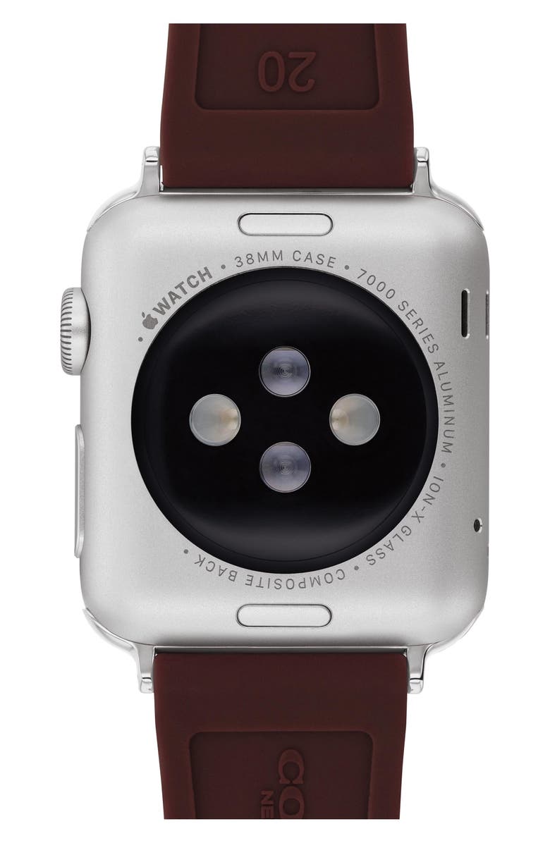 COACH Signature C Silicone 20mm Apple Watch<sup>®</sup> Watchband, Alternate, color, Black Currant