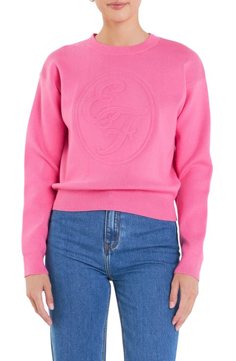 Sports Club Embossed Monogram Crewneck Sweater