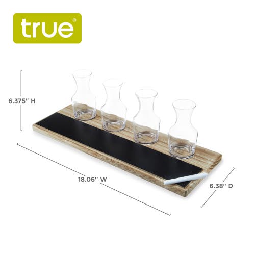 True Wine Flight Set, Set Of 4 In Brown