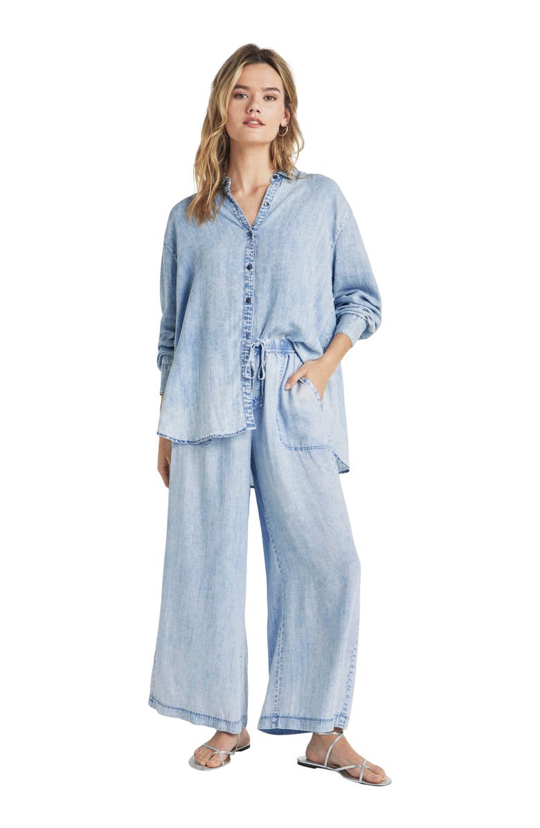 Splendid Angie Indigo Palazzo Pants, Alternate, color, Bleached Indigo