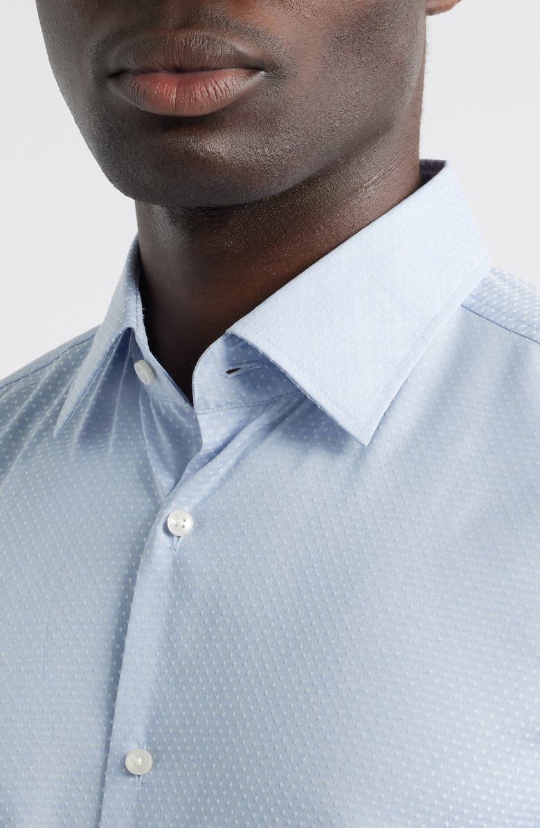 BOSS Hank Kent Slim Fit Performance Twill Dress Shirt, Alternate, color, Light/ Pastel Blue
