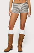 EDIKTED Lillian Stripe Knit Shorts