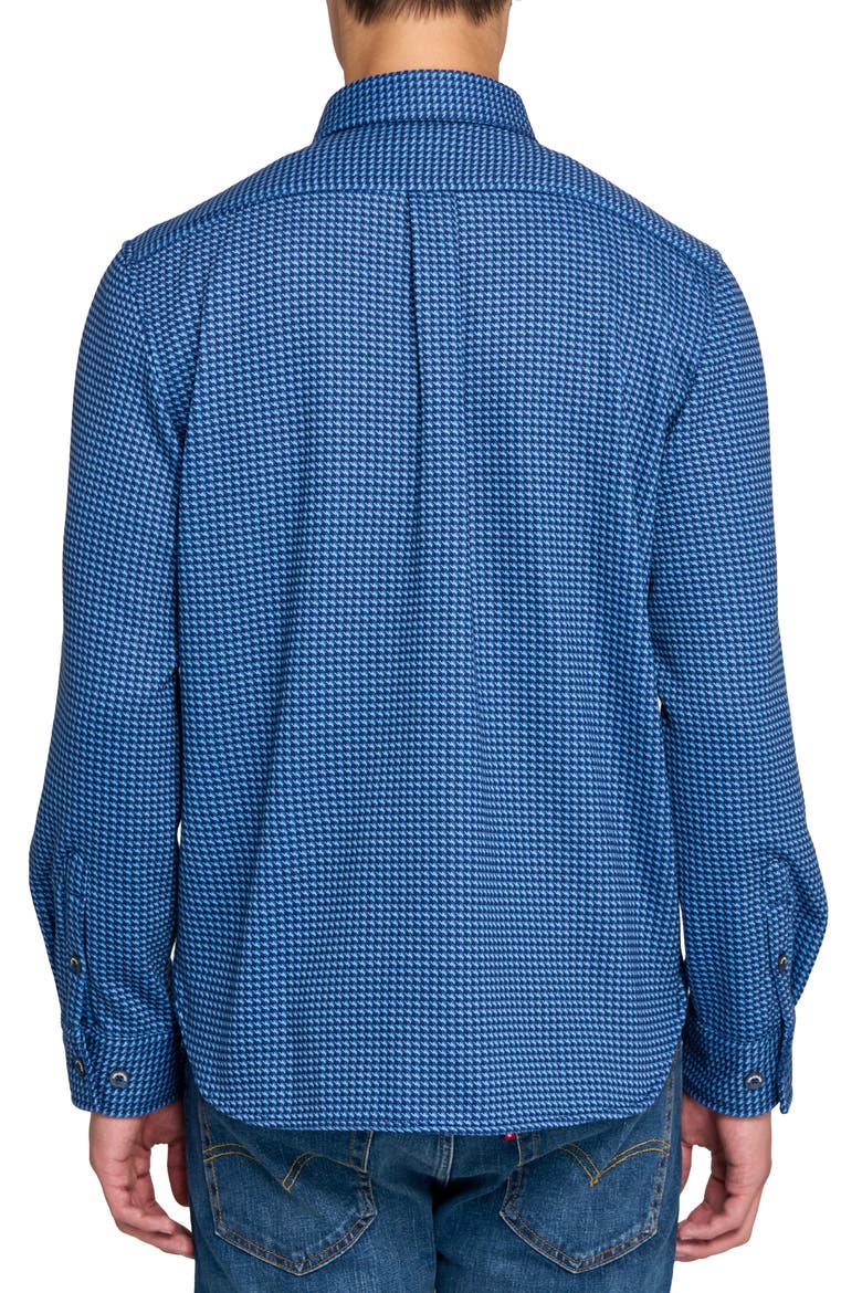Houndstooth Shirt Jacket, Alternate, color, NAVY/BLUE