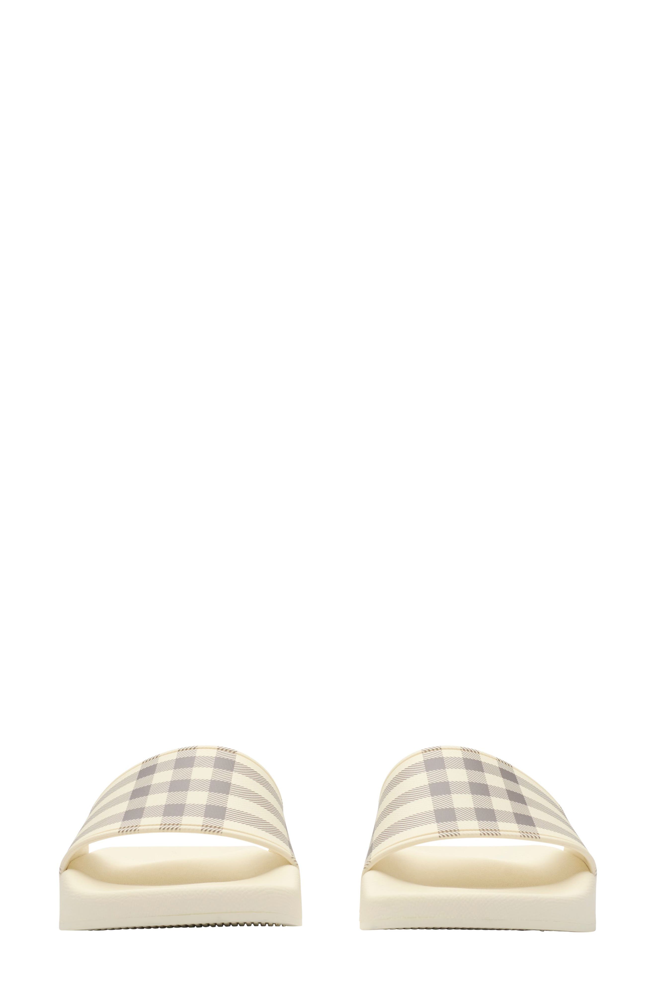 Burberry Furley Check Slide Sandal, Alternate, color, Light Beige