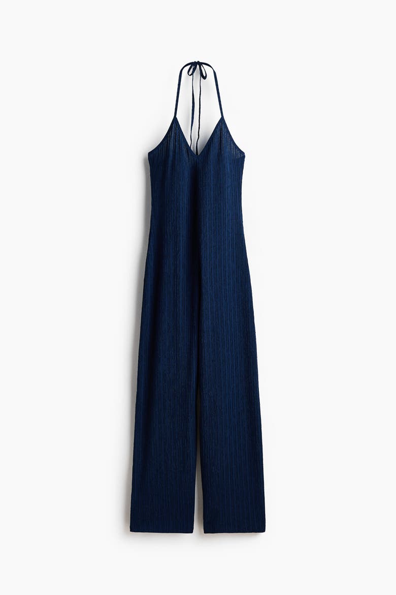 Halterneck Jumpsuit, Alternate, color, Dark blue