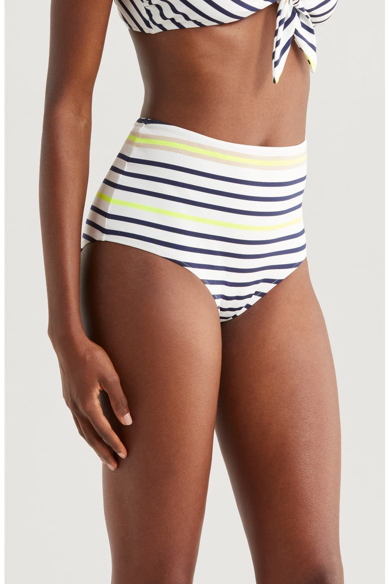 Elsi High Waist Bikini Bottoms, Alternate, color, BAHAR CREAM