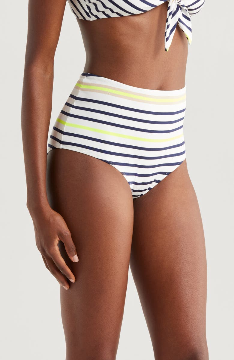 lemlem Elsi High Waist Bikini Bottoms, Alternate, color, Bahar Cream