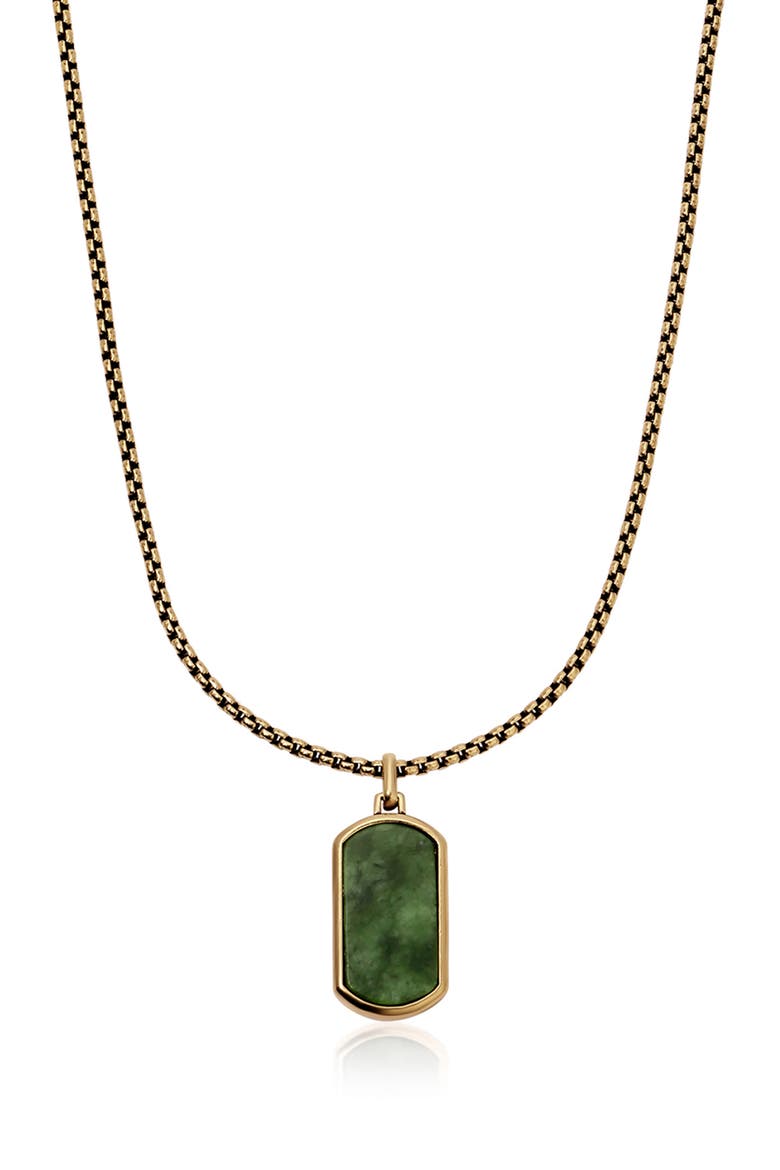Men's Dog Tag Necklace, Main, color, GREEN