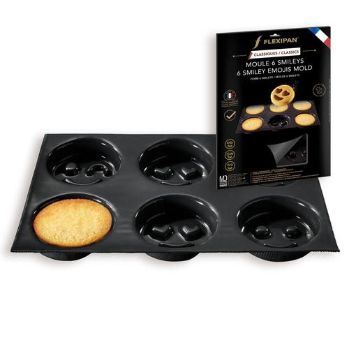 Silpat Flexipan 6 Smiley Emojis Premium Silicone Baking Pan in Black  product