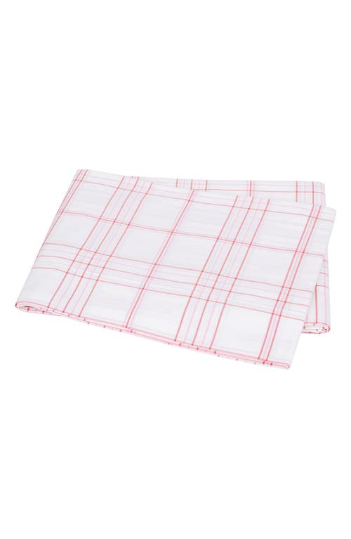 Matouk August Plaid 500 Thread Count Flat Sheet In Pink
