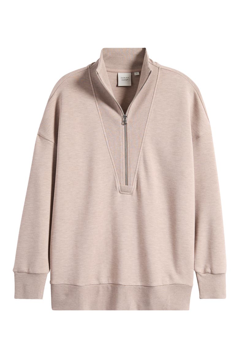 Masie Long Half Zip Sweatshirt, Alternate, color, TAUPE MARL