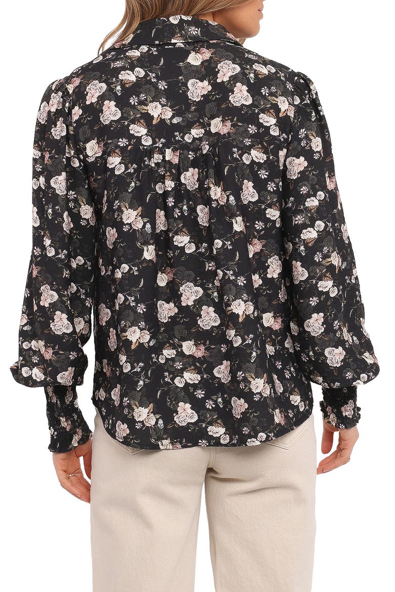 Parsons Floral Lace Trim Button-Up Shirt, Alternate, color, DARK FLORAL