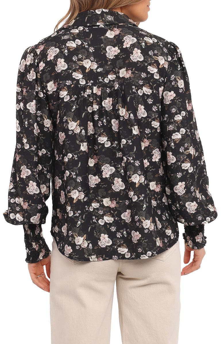 Petal & Pup Parsons Floral Lace Trim Button-Up Shirt, Alternate, color, Dark Floral