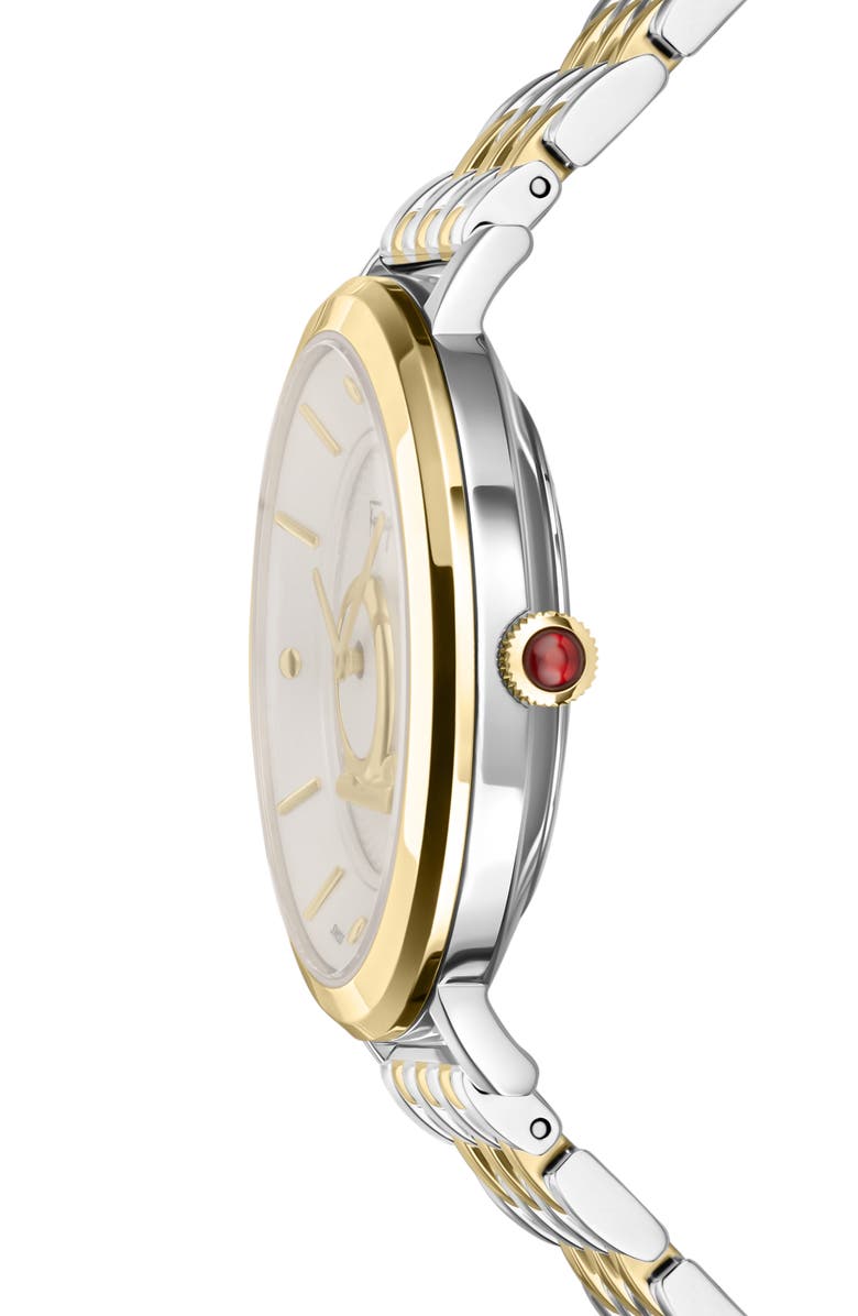 FERRAGAMO Minuetto Bracelet Watch, 36mm, Alternate, color, Two Tone/ White