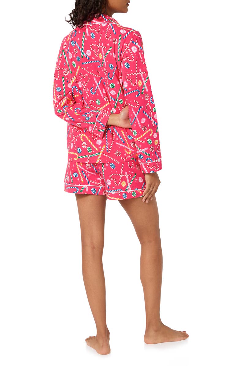 BedHead Pajamas Print Stretch Organic Cotton Short Pajamas, Alternate, color, Peppermint Twist