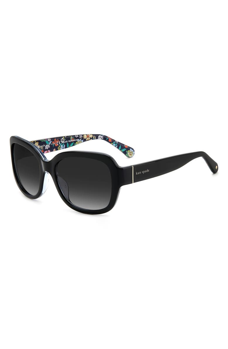 Kate Spade New York laynes 55mm gradient sunglasses, Alternate, color, Black/ Grey Shaded