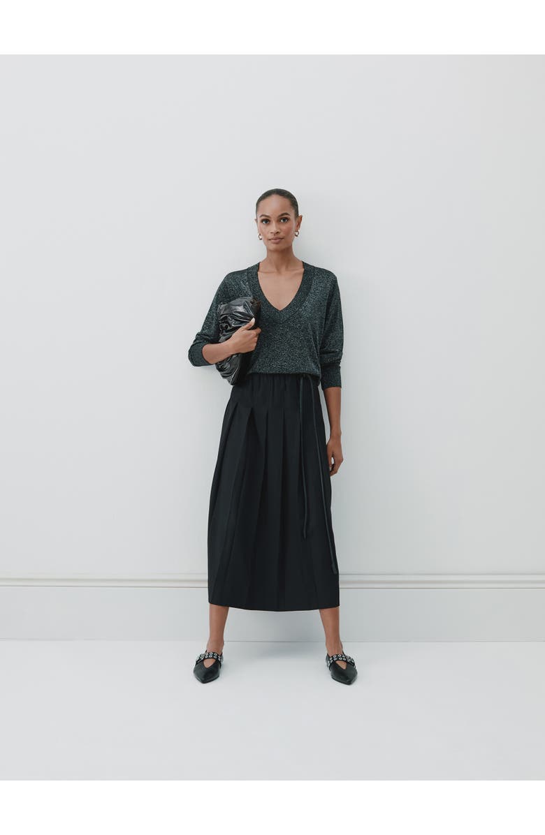 Hush Gracey V Neck Metallic Jumper, Alternate, color, Silver Metallic