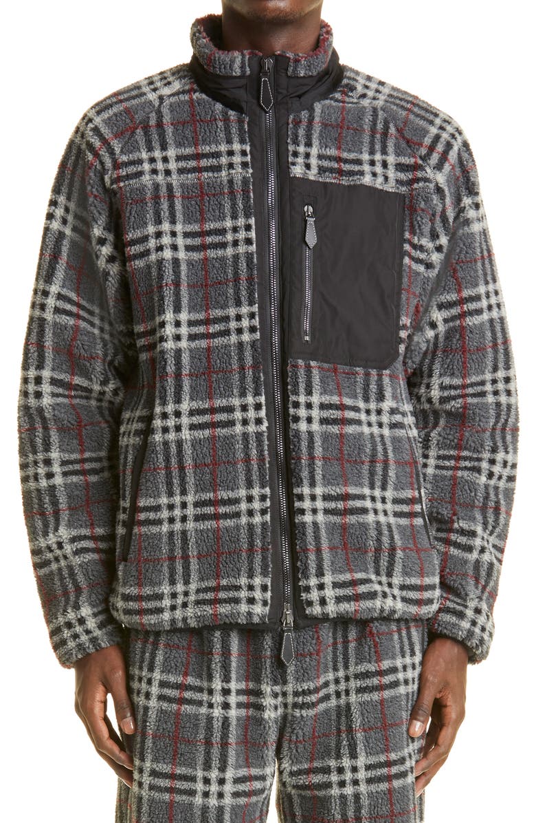 Burberry Check Fleece Jacket, Main, color,