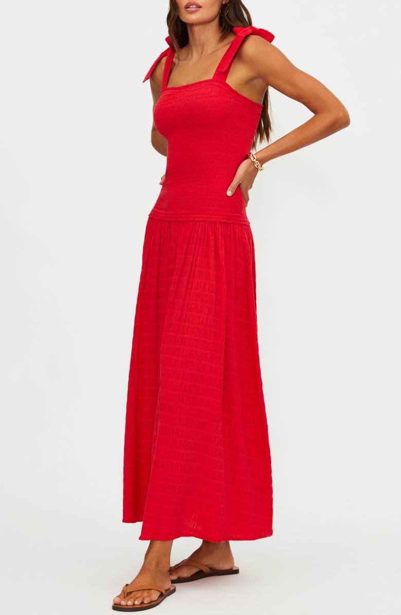 Beach Riot Isadora Smocked Cover-Up Maxi Dress, Alternate, color, Crimson