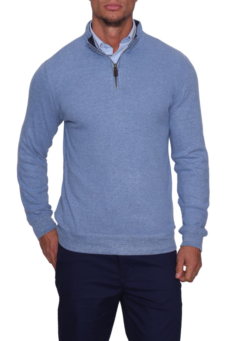 Blue Cozy Quarter Zip Sweater, Main, color, BLUE