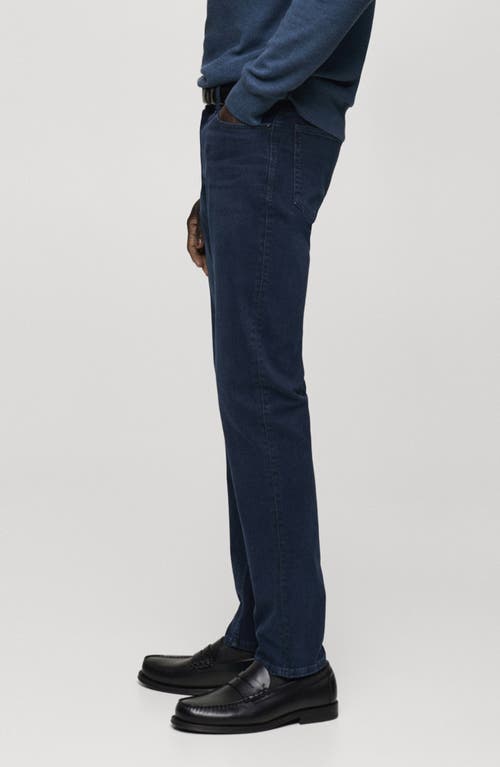 Mango Patrick Slim Fit Ultra Soft Touch Stretch Denim Jeans In Deep Dark Blue