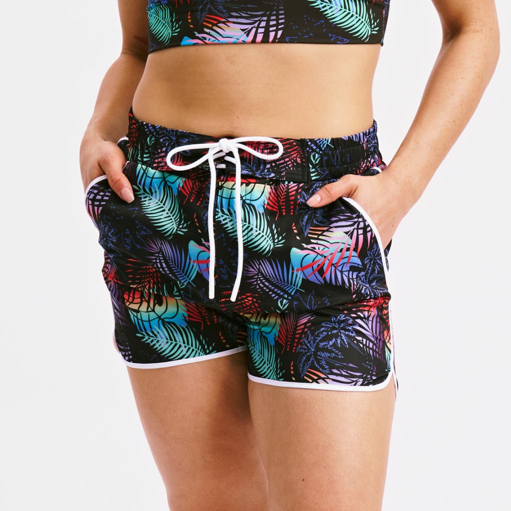 Tomboyx High Waist Swim 2.5-inch Board Shorts In Multi