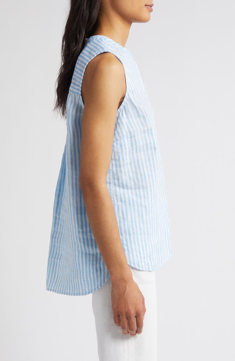 Tommy Bahama Ocean Surf Stripe Sleeveless Linen Button-Up Shirt, Alternate, color,