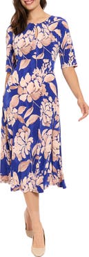 London Times Keyhole Midi Dress