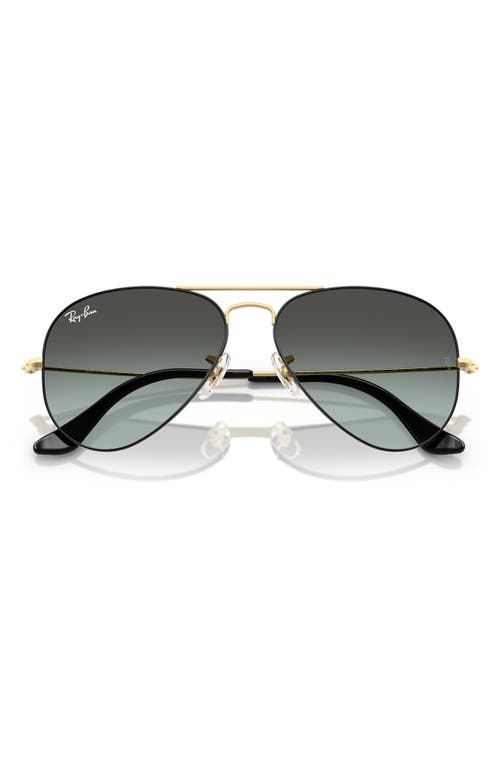 Ray Ban Ray-ban 58mm Gradient Aviator Sunglasses In Black Blue