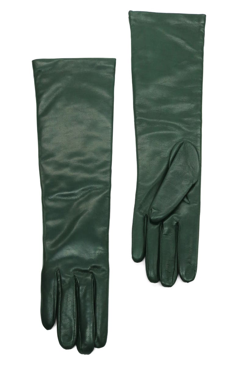 Portolano Cashmere Lined Leather Gloves, Main, color, Dark Pine