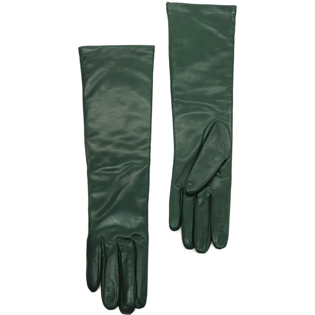 Portolano Cashmere Lined Leather Gloves In Green