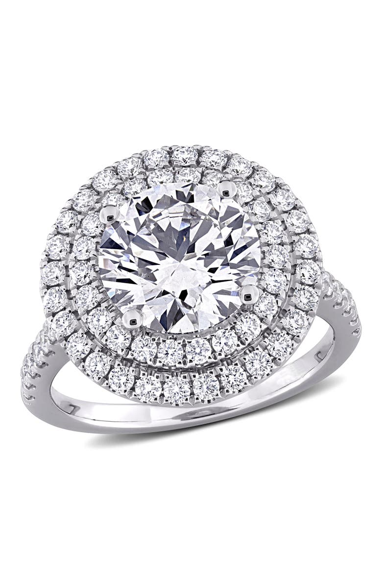 3-7/8 CTW Lab-Grown Diamond Halo Ring 14k, Main, color, White Gold