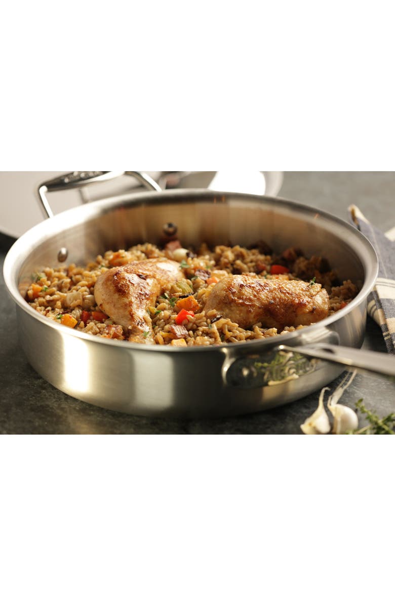 All-Clad D5 Stainless Brushed 5-Ply Bonded 3-Quart Sauté Pan with Lid, Alternate, color,