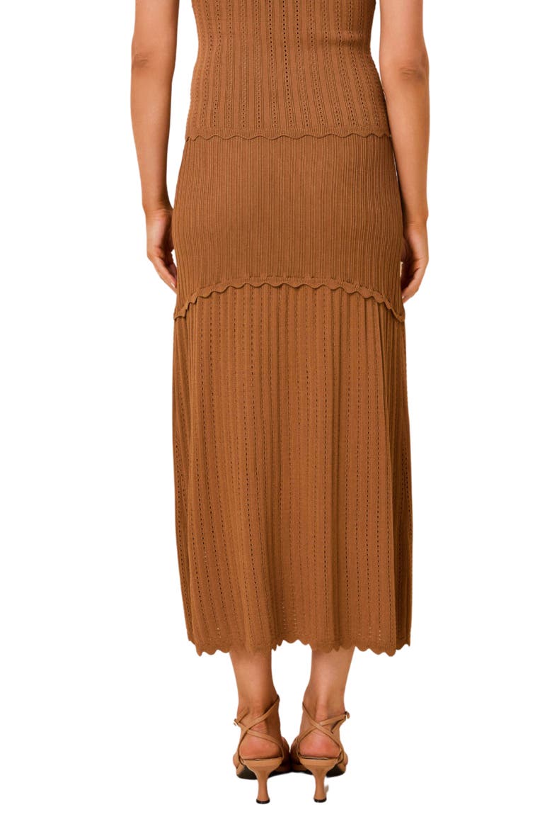 Amara Pointelle Rib Midi Skirt, Alternate, color, CAMEL
