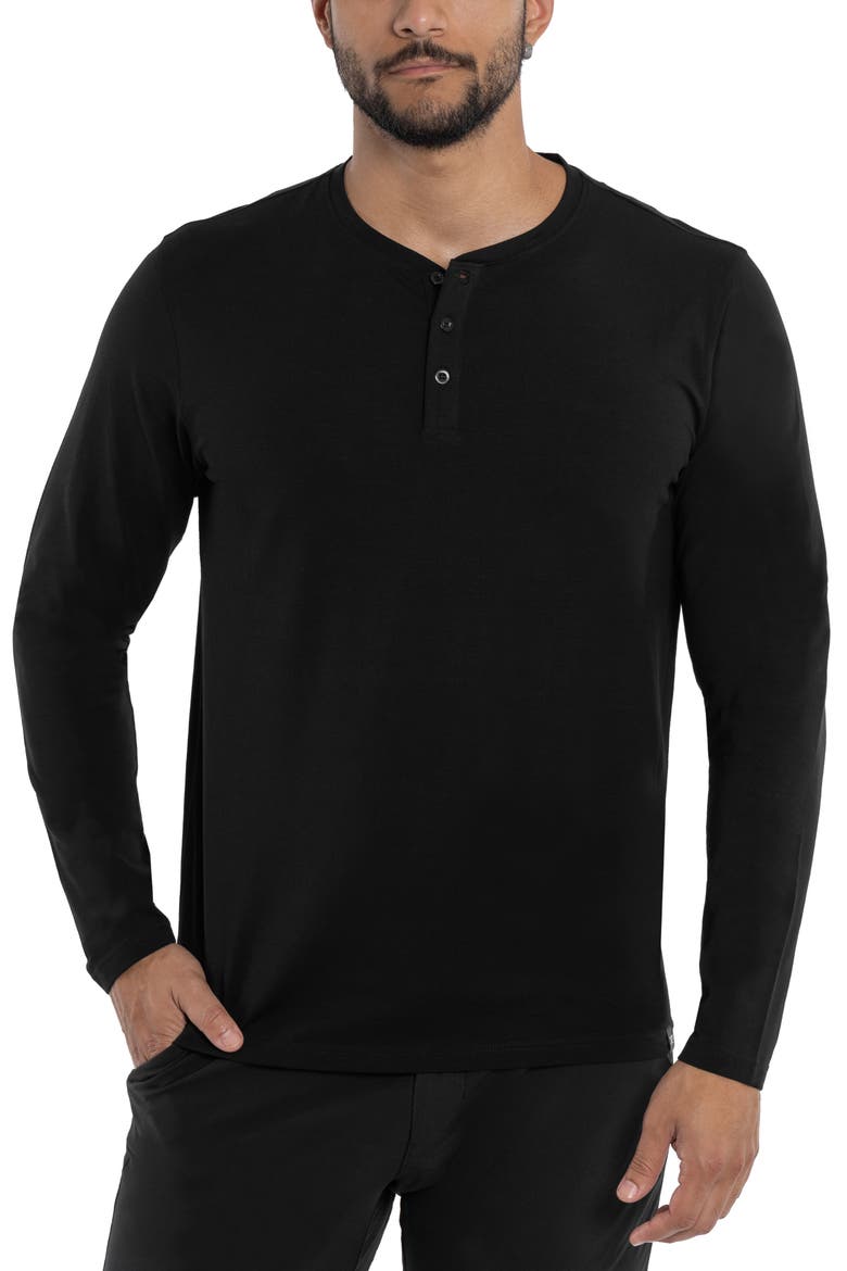 Long Sleeve Henley, Main, color, BLACK