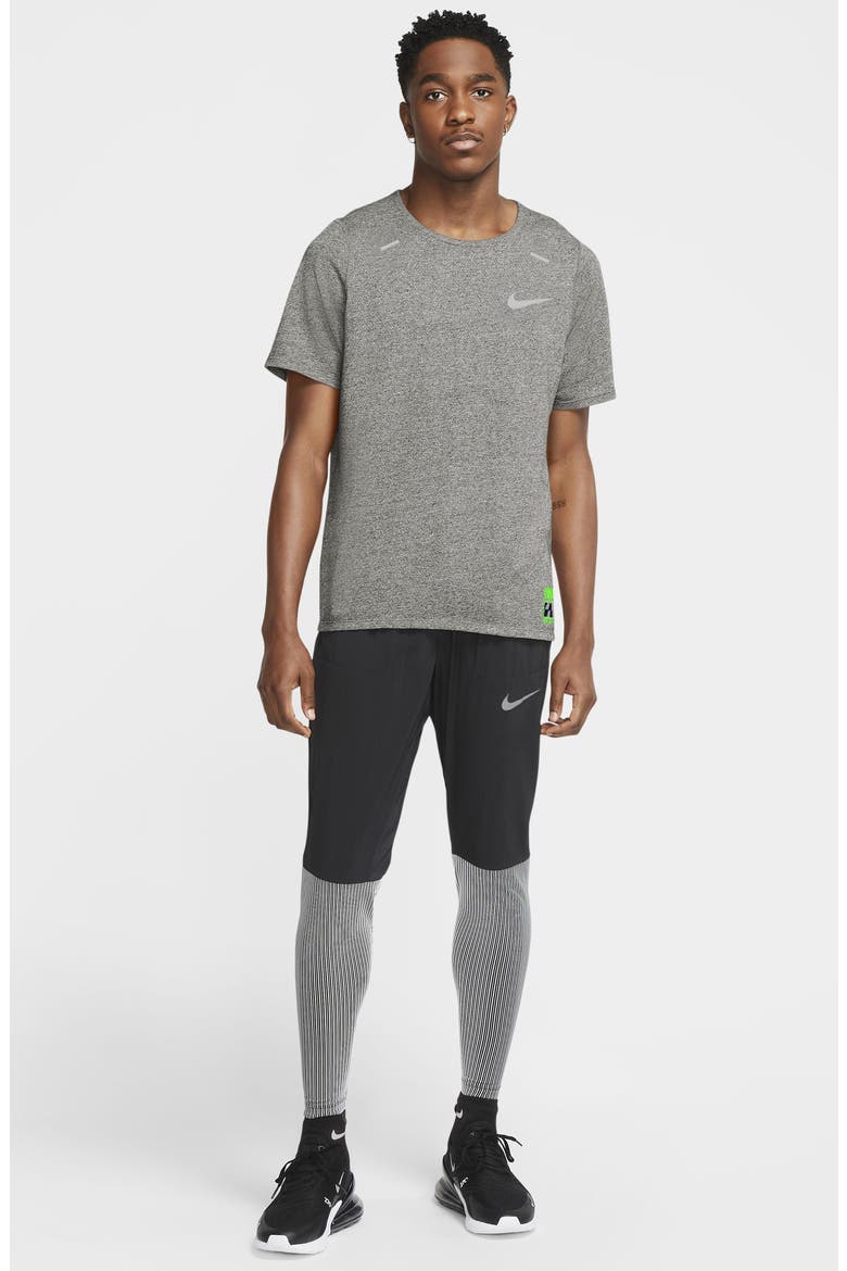 Dri-FIT Rise 365 Future Fast Running T-Shirt, Alternate, color, GREY HEATHER/ SILVER