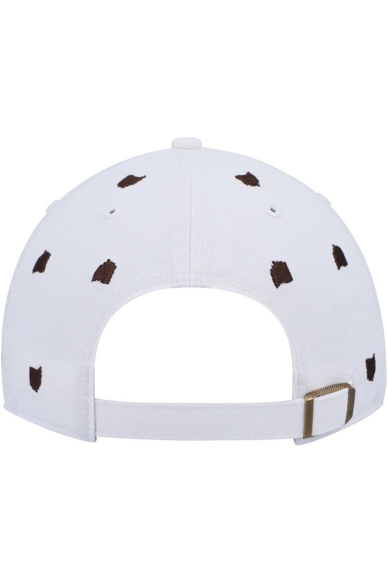 Women's '47 White Cleveland Browns Confetti Clean Up Logo Adjustable Hat, Alternate, color, White