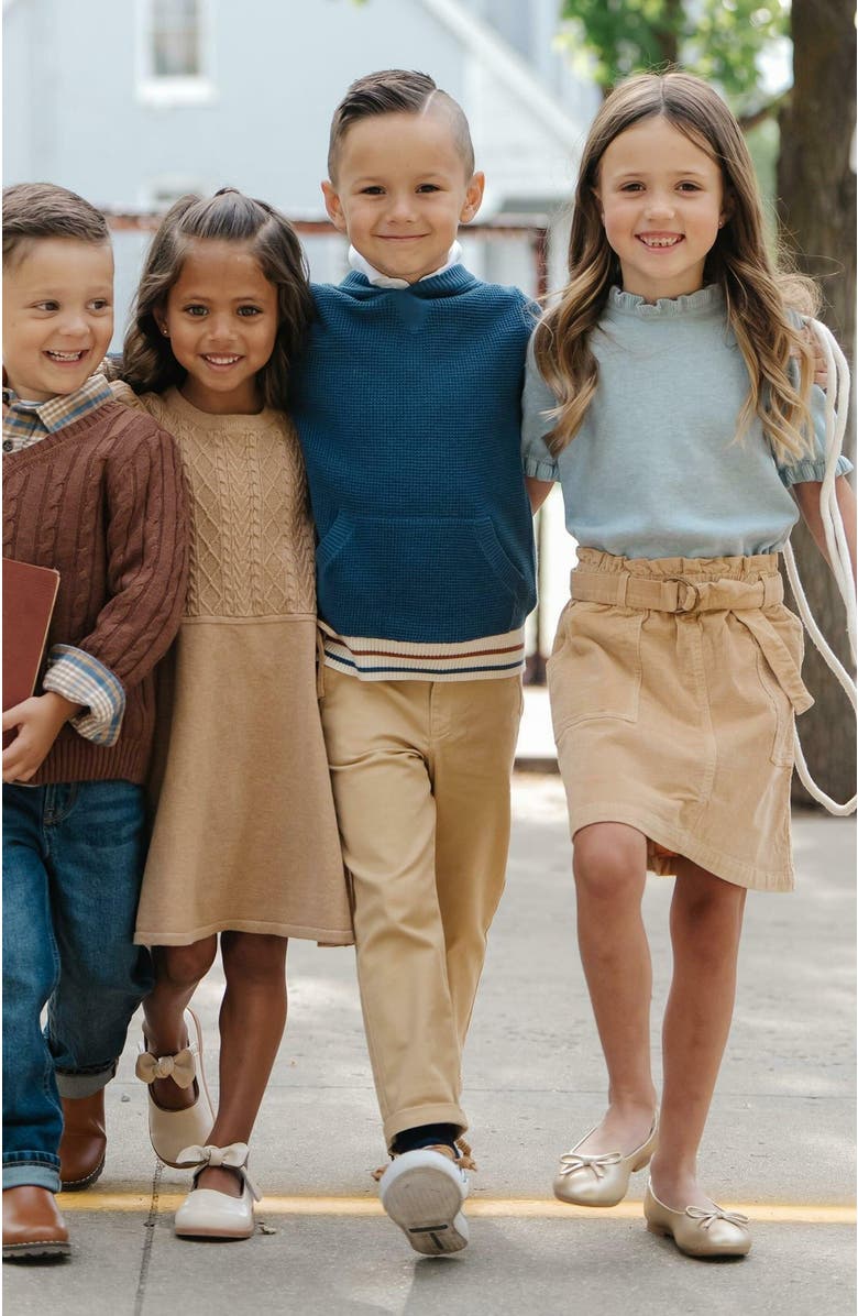 Hope & Henry Girls' Organic Cable Bodice Sweater Dress, Kids, Alternate, color, 