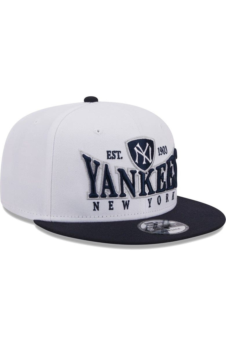 New Era Men's New Era White/Navy New York Yankees Crest 9FIFTY Snapback Hat, Alternate, color, 