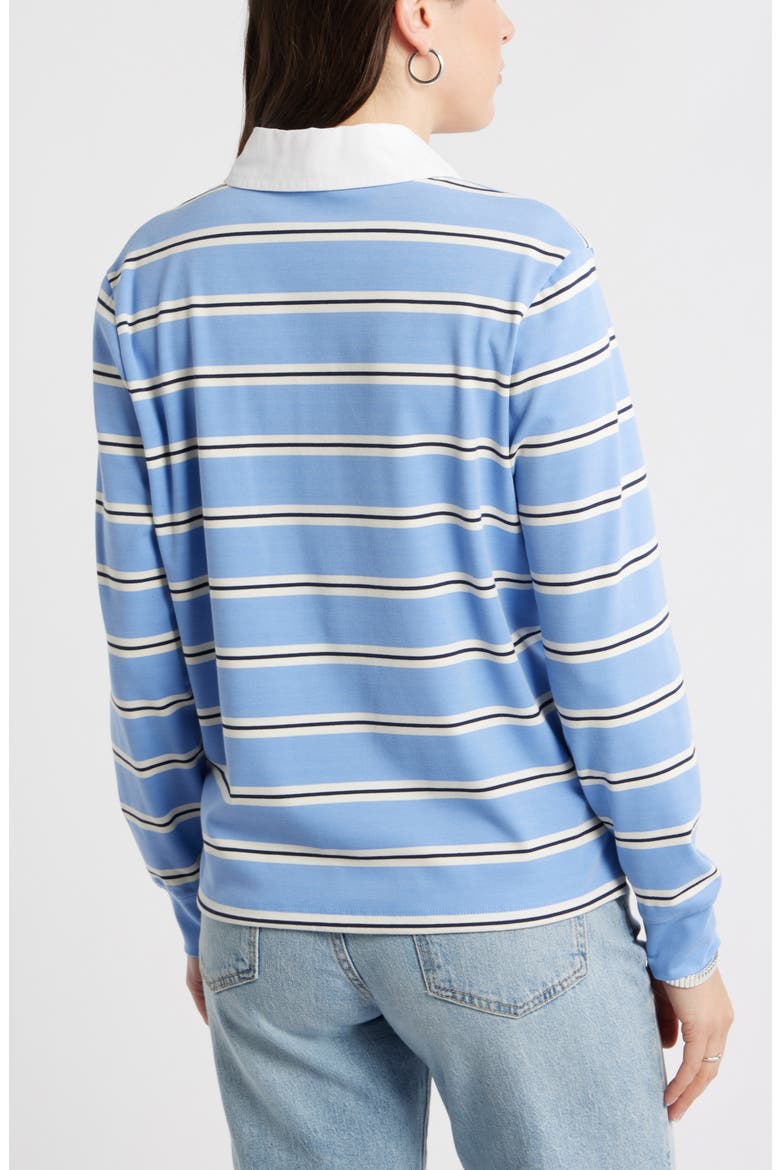Stripe Long Sleeve Rugby Polo, Alternate, color, BLUE EMILIA STRIPE
