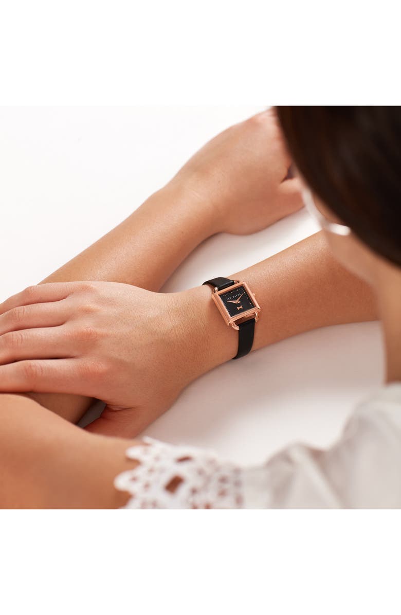 Ted Baker London Taliah Bow Leather Strap Watch, 24mm, Alternate, color,