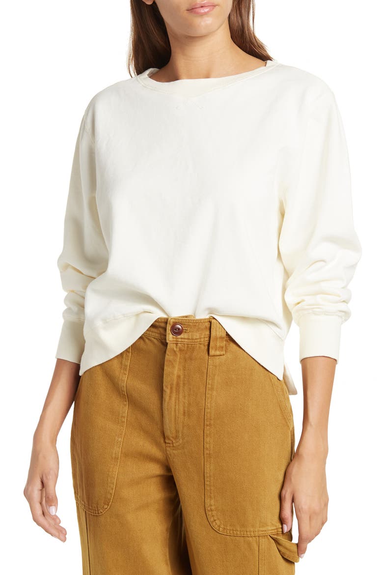 Lakeside Boatneck Sweatshirt, Main, color, OFF WHITE