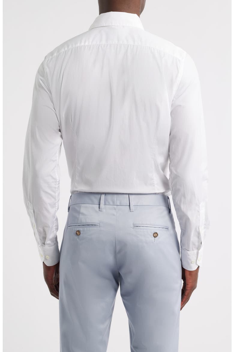 Modern Fit Solid Natural Stretch Yoga Twill Dress Shirt, Alternate, color, WHITE