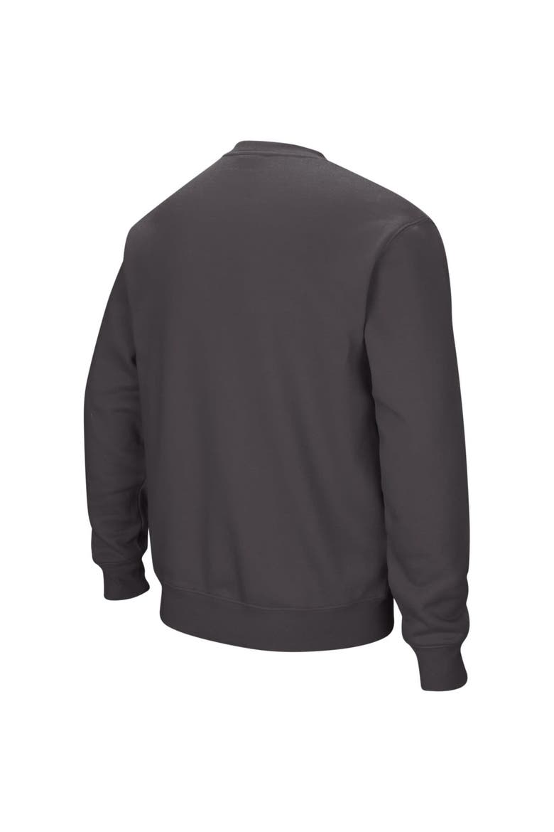 Men's Colosseum Charcoal Indiana Hoosiers Arch & Logo Crew Neck Sweatshirt, Alternate, color, Charcoal