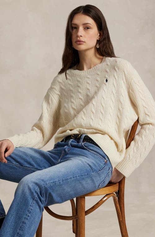 Polo Ralph Lauren Women's Cable Wool-cashmere Crewneck Sweater In Neutral