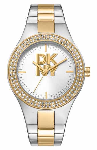 Crystal Embellished Two Tone Bracelet Watch, 38mm