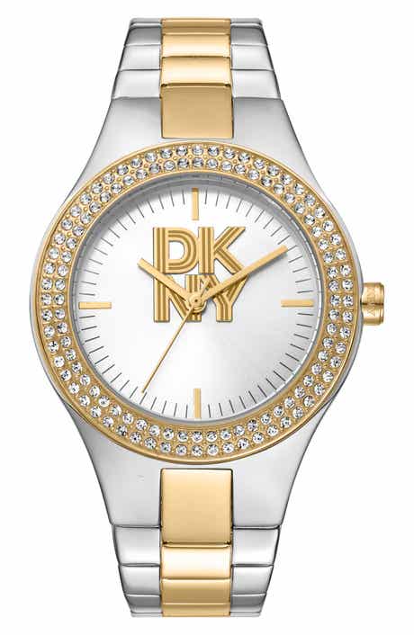 Crystal Embellished Two Tone Bracelet Watch, 38mm